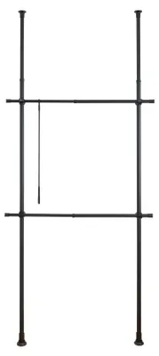 Teleskop-Garderobensystem Basic, schwarz, 165–300 cm