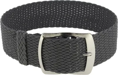 Produktbild von Minott Uhrenarmband Perlon Durchzugsband Textilband 28691, Farbe:grau, Stegbreite:24mm, Schließe:Silbern