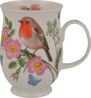 Image de Tasse Suffolk, « Hedgerow Birds » - Choix du motif : motif (A)