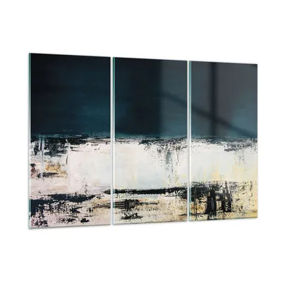 Produktbild von Bilder auf glas - 3 Teile - Abstraktion gerieben schwarz - 105x70cm - Glasbilder - Wandbilder - Bilder - Wanddekoration aus Glas - Glas Bilder - Wandbild auf Glas - GCE105x70-4381