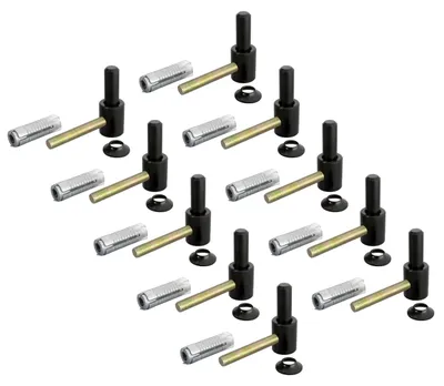 Produktbild von Alberts 864453 Kloben zum Einschrauben, mit metrischem Gewinde, schwarzer Tauchlack, Dornmaß Ø16 mm, 65 x 33 mm, 10er Set