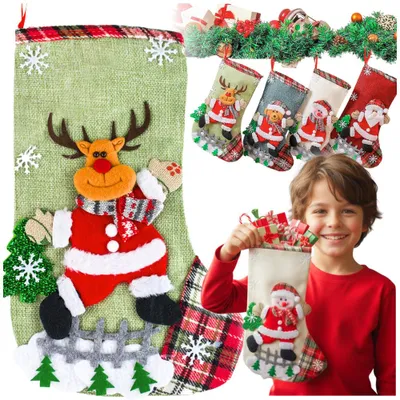 Produktbild von Weihnachtssocken als Geschenk, 4er-Set, dekorative Kamindekoration MEHR&DEKO
