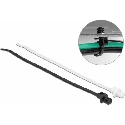 Produktbild von DeLOCK Kabelbinder mit Lamellenfuß L 200 x B 4,8 mm 100 Stück, Kabelbinder mit paralleler Einführung, Polyamid, Schwarz, Transparent, 5 cm, V2, -40 - 85 °C