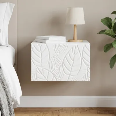 Immagine prodotto di vidaXL Comodino da parete bianco 49 x 34,5 x 20 cm in materiale derivato dal legno
