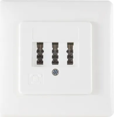 Produktbild von S/CONN maximum connectivity Telefon-Anschlußdose TAE NFN, mit Metallrahmen, reinweiß-RAL9010, Unterputz (74041-W)