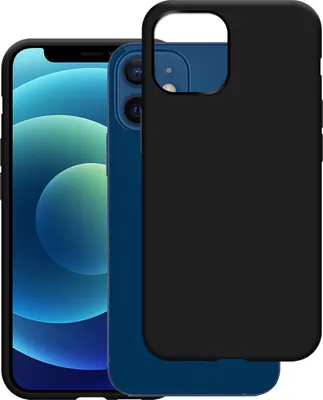 Image de Cazy Coque compatible avec iPhone 12 / 12 Pro Coque en Silicone - Coque Flexible - Noir