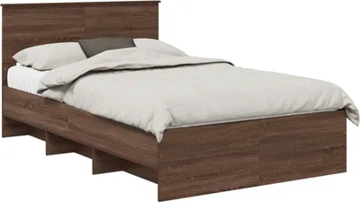 Obrázek produktu pro vidaXL Rám postele hnědý dubový vzhled 120 x 123 cm materiál na bázi dřeva