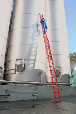 Produktbild von Günzburger Steigtechnik Sprossen-Schiebeleiter 2tlg. GFK mit Standard-Traverse 2 x 10 Sprossen - 036610