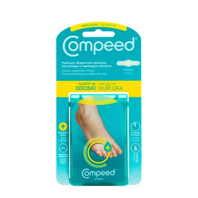 Obrázek produktu pro Plastry Compeed, nawilżające, na odciski, 6 sztuk - Długi termin ważności!