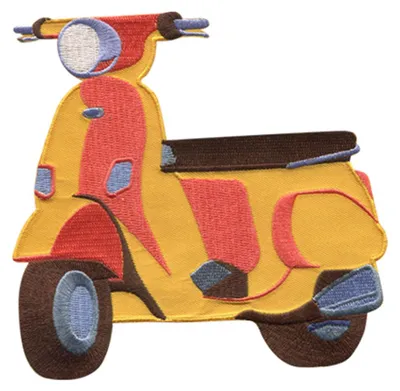 Produktbild von Roller Scooter Motorrad - Aufnäher, Bügelbild, Aufbügler, Applikationen, Patches, Flicken, Zum Aufbügeln, Größe: 14,5 x 14,5 cm