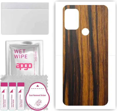 Produktbild von apgo Rückseite Schutzfolie, Skin, kompatibel mit Motorola Moto G30, Hinten Displayschutzfolie aus Vinylfolie, kratzfest, einfache Montage - Tigerwood