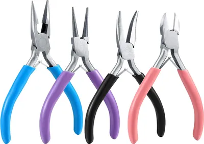Produktbild von MMOBIEL 4Pcs Schmuckzangen Set Herstellungswerkzeuge Kit, Nadelnase, Kettennase