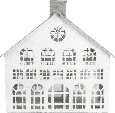 Immagine prodotto di Clayre & Eef Figura decorativa Casa 34x16x34 cm Metallo bianco