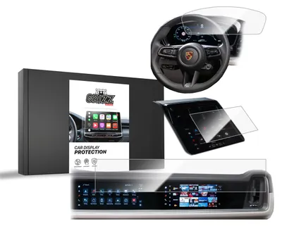 Produktbild von Keramische Autodisplayfolie 3in1 für Porsche Panamera 3 12,3" + 10,9“ (2024-2025), Grizz Protector