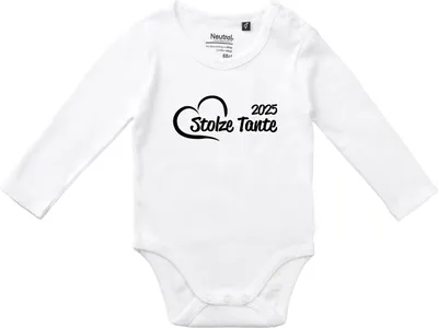 Produktbild von Huuraa Baby Body Stolze Tante 2025 Herz 68 White  Baumwolle Fairtrade Langarmbody Geschenkidee
