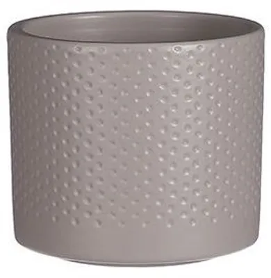 Produktbild von Mica Decorations Blumentopf - taupefarbene Reliefkeramik - 17 x19cm