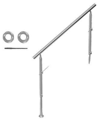 Produktbild von VEVOR 119,9 cm Handläufe für Außentreppen 2 Querstangen Treppe für Veranda Deck, Bodenstehend, 2 Horizontale Stangen