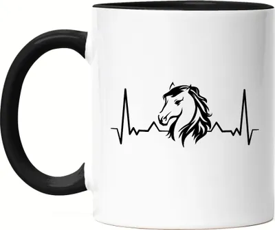 Produktbild von Pferd Tasse Schwarz Pferdehufe Pferdeliebhaber Pferde Pferdeflüsterer Reiten Pony Hobbie Liebe Freiheit Lebendig