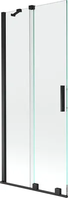 Produktbild von Mexen Velar 2-Flügel-Badewannenwand Regulierbare 80 x 150 cm, transparent, Schwarz - 896-080-000-01-70