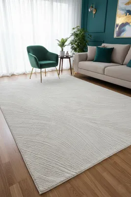 Produktbild von Kurzflor Teppich Boho 3D Hoch-Tief-Effekt – Teppich Wohnzimmer & Schlafzimmer