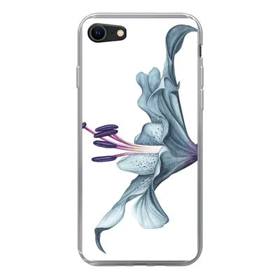 Produktbild von MuchoWow® Handyhülle Schutzhülle Hülle für iPhone 7 Blumen - Aquarell - Lilie Silikon Softcase Handy Hülle - Kartenhalter