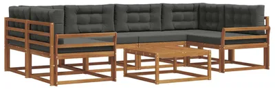Produktbild von vidaXL Outdoor-Sofagarnitur mit Kissen 7 pcs Natur und Anthrazit