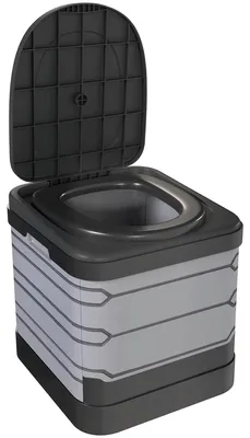Produktbild von Campingtoilette Faltbare Reisetoilette bis 150 kg mit 12 Gerinnungspulver-Päckchen 12 Entsorgungsbeuteln 42 x 46 x 43,5 cm Grau
