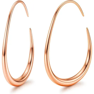 Produktbild von Creolen Edelstahl Damen Oval 18K Gold/Weißgold/Roségold Hypoallergen 25-40mm