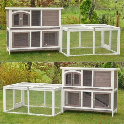 Produktbild von XXL Hasenstall / Freigehege Kombination Balu - 233 x 90 cm
