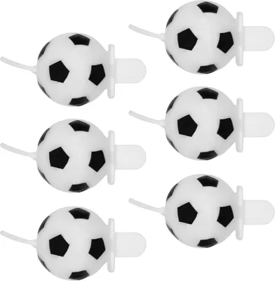 Immagine prodotto di Candeline per torta di compleanno, decorazioni per torta a forma di pallone da calcio, set da 6 pezzi, dimensioni 3,7 cm (A)