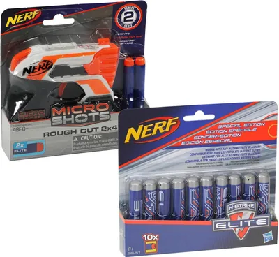Produktbild von Nerf Gun Blaster Micro Shots Rough Cut 2x4 + 10 Sonderedition Darts blau