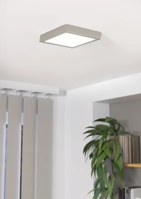 Image de Eglo LED Plafonnier apparent Fueva 5 nickel mat 21x21cm 16,5W 1800lm blanc chaud 3000K
