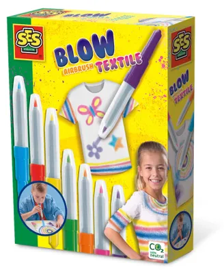 Produktbild von SES Creative Blow airbrush Pens - Textil, Guss-/Mal-Set für Kinder, 5 Jahr(e), Karton