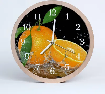 Produktbild von Holzuhr 30fi cm wanduhr - Orangen Obst