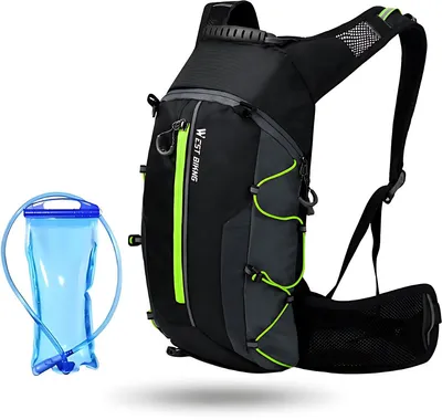 Productafbeelding van CarryQuest® - 16 liter fietstassen rugzak met drinkreservoir, nylon, zwart
