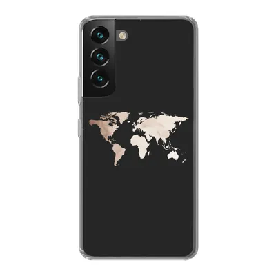 Produktbild von MuchoWow® Handyhülle Schutzhülle Hülle für Samsung Galaxy S22 Weltkarte - Leder - Schwarz Silikon Softcase Handy Hülle - Mobiltelefonhülle