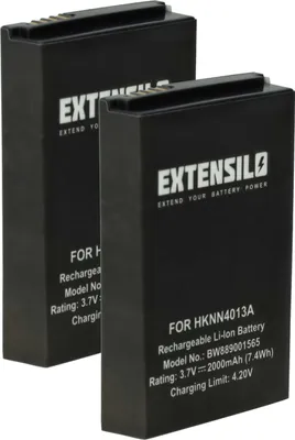 Produktbild von EXTENSILO 2x Akku kompatibel mit Motorola MB811, Q9c, QA4, SL1600, SL2600, Q9e, SL1M, SL1000 Funkgerät, Walkie Talkie (2000 mAh, 3,7 V, Li-Polymer)
