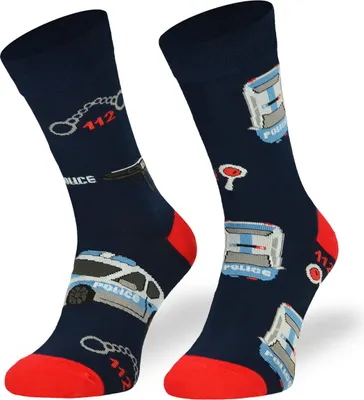Produktbild von SKIETY Bunte Lustige Socken für Erwachsene Baumwolle, Police - 35-38