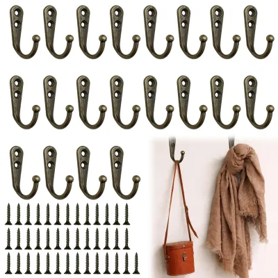 Wandhaken Vintage Bronze 20er Set mit Schrauben