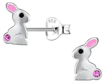 Produktbild von Ohrstecker Hase: Ostern Kinderohrringe Silber 925