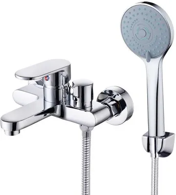 Produktbild von Unyqoos® Verchromte Wannenarmatur mit Wasserfall-Auslauf, Handbrause, integriertem Thermostat & Keramikventil – für modernes Badezimmer