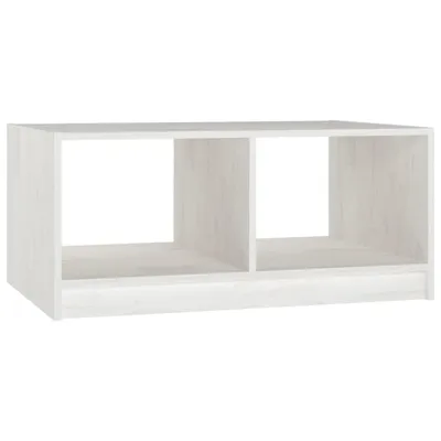 Image de vidaXL Table basse blanche 75x50x33,5 cm pin massif