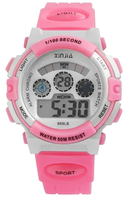Produktbild von Xinjia Sportliche Herren Armband Uhr Weiß Rosa Digital Kunststoff Silikon Alarm Datum Wecker Quarz Jungen Kinder
