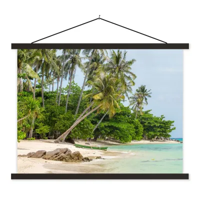 Produktbild von MuchoWow® Textilposter Palmen - Strand - Sommer - Tropisch 60x45 cm mit schwarzem Rahmen - Poster Schlafzimmer