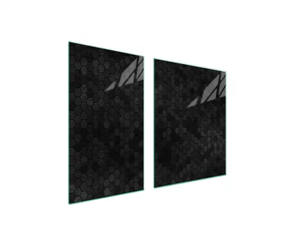 Produktbild von Herdabdeckplatten 2 teilig 100x52 Glaskeramikkochfeld Abdeckung Glas Schneidebrett Muster Schwarz