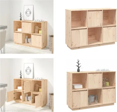 Produktbild von vidaXL Sideboard 110,5x35x80 cm Massivholz Kiefer - Sideboard - Sideboards - Schrank - Lagerschrank