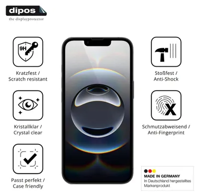 Produktbild von 2x Schutzfolie für Apple iPhone 17e - Anti-Shock 9H Folie dipos Glass Kunststoffglas