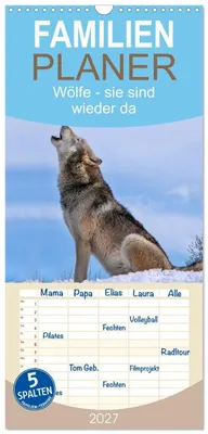 Produktbild von Familienplaner 2027 - Wölfe - sie sind wieder da mit 5 Spalten (Wandkalender, 21 x 45 cm) CALVENDO