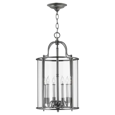 Image de Lustre Gentry gris-étain 6xE14x60W, métal, dimensions : 64x35x35 cm, IP20, Hinkley