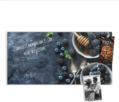 Produktbild von Magnettafel 100x50cm Pinnwand Whiteboard beschreibbar - Blaubeeren Stillleben